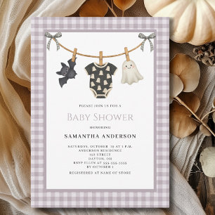 Geslachtsneutrale Halloween waslijn baby shower Kaart
