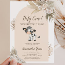 Geslachtsneutrale Heilige Koe Baby Shower Uitnodig