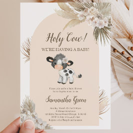 Geslachtsneutrale Heilige Koe Baby Shower Uitnodig Kaart