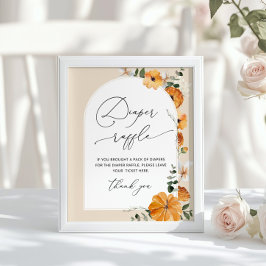 Geslachtsneutrale herfst bloemenboog Luierverlotin Poster