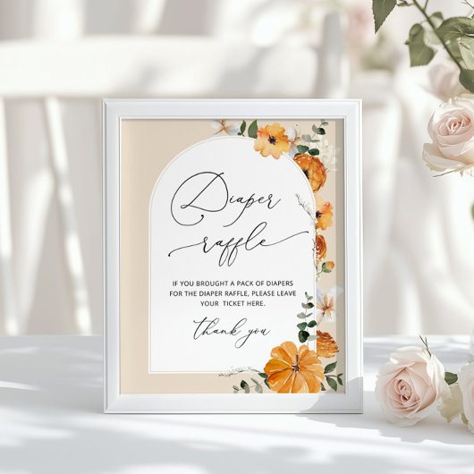 Geslachtsneutrale herfst bloemenboog Luierverlotin Poster