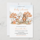 Geslachtsneutrale herfst bos babyborrel kaart (Voorkant)