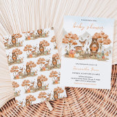 Geslachtsneutrale herfst bos babyborrel kaart