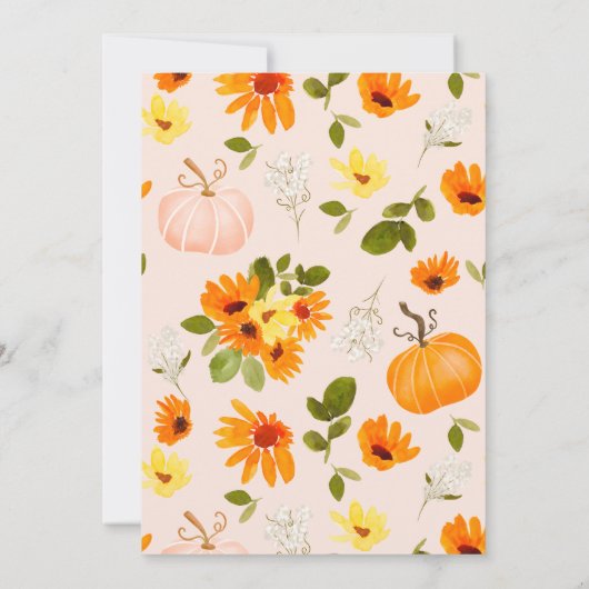 Geslachtsneutrale herfst kleine pompoen baby showe kaart (Achterkant)