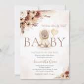 Geslachtsneutrale herfstbeer-babyshower kaart (Voorkant)