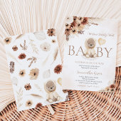 Geslachtsneutrale herfstbeer-babyshower kaart