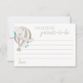 Geslachtsneutrale heteluchtballon Baby Advies Kaar Bedankkaart (Voorkant)