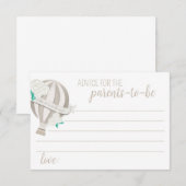 Geslachtsneutrale heteluchtballon Baby Advies Kaar Bedankkaart (Voorkant / Achterkant)