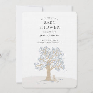 Geslachtsneutrale hond bos boom baby shower kaart