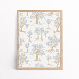 Geslachtsneutrale hond bos-hout nursery-kunstprint poster