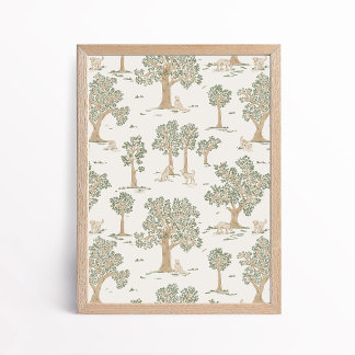 Geslachtsneutrale hond bos-hout nursery-kunstprint poster