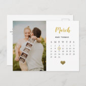 Geslachtsneutrale kalender Zwangerschap Onbekend/  Aankondigingskaart (Voorkant / Achterkant)