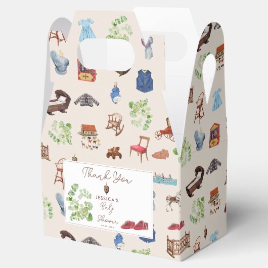 Geslachtsneutrale  kinderspeelgoed Baby shower Bedankdoosjes (Geopend)