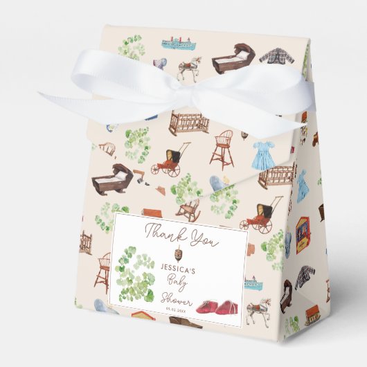 Geslachtsneutrale  kinderspeelgoed Baby shower Bedankdoosjes (Voorkant Zijde)