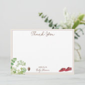 Geslachtsneutrale  kinderspeelgoed Baby shower Bedankkaart (Staand voorkant)