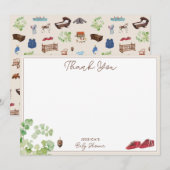 Geslachtsneutrale  kinderspeelgoed Baby shower Bedankkaart (Voorkant / Achterkant)