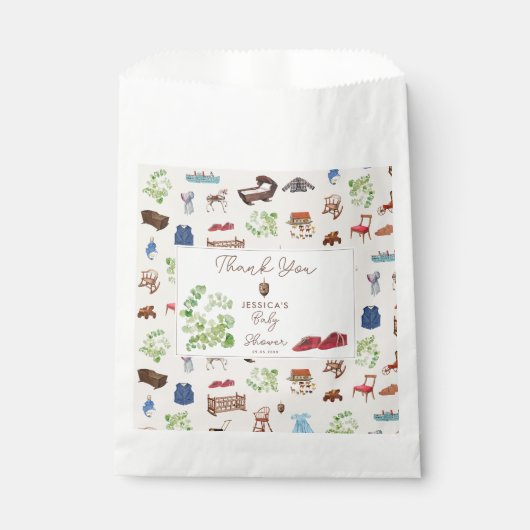Geslachtsneutrale  kinderspeelgoed Baby shower Bedankzakje (Voorkant)