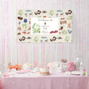 Geslachtsneutrale  kinderspeelgoed Baby shower Spandoek