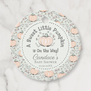 Geslachtsneutrale kleine pompoen Herfst Baby showe Bedankjes Labels