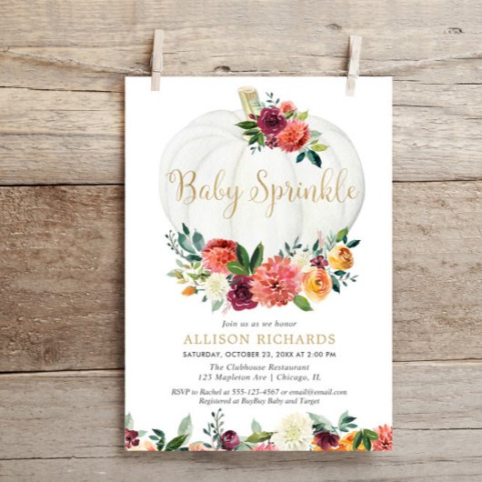 Geslachtsneutrale kleine pompoen herfst baby sprin kaart