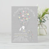 Geslachtsneutrale konijn babyshower uitnodigingen (Staand voorkant)