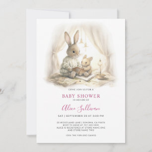 Geslachtsneutrale konijnen baby shower kaart