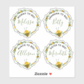 Geslachtsneutrale krans bijen Baby shower Sticker (Vel)