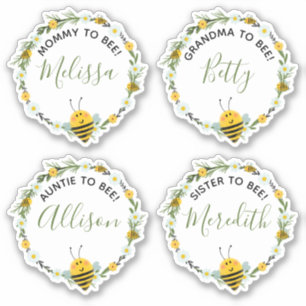 Geslachtsneutrale krans bijen Baby shower Sticker