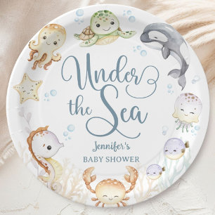 Geslachtsneutrale Oceaan Baby Shower Geslachtsneut Papieren Bordje