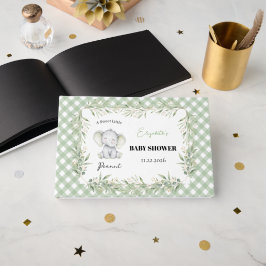 Geslachtsneutrale Olifant Groene Baby Shower Gastenboek