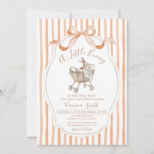 Geslachtsneutrale Pasen Lente Konijn Baby Shower Kaart (Voorkant)