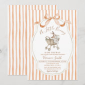 Geslachtsneutrale Pasen Lente Konijn Baby Shower Kaart (Voorkant / Achterkant)