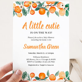 Geslachtsneutrale Sinaasappel Citrus Baby Shower Kaart
