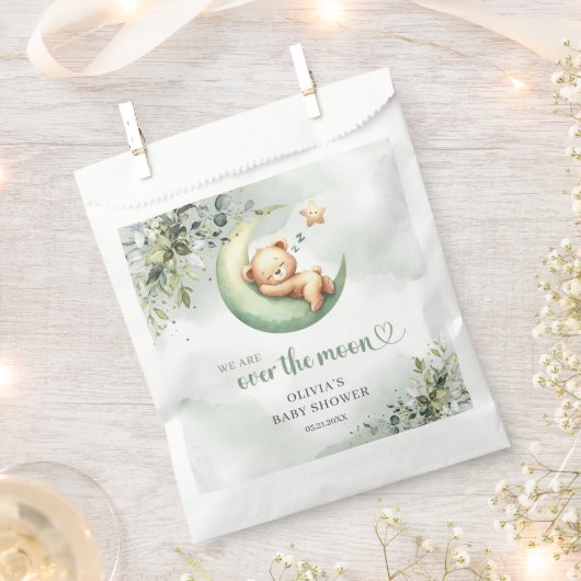 Geslachtsneutrale slapende teddybeer eucalyptus ma bedankzakje (Geknipt)