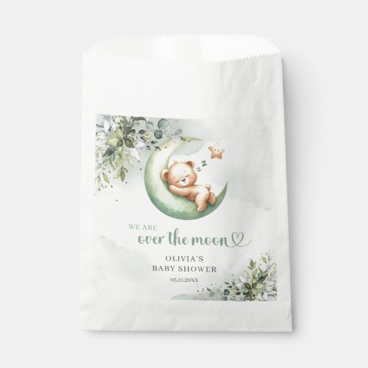 Geslachtsneutrale slapende teddybeer eucalyptus ma bedankzakje (Voorkant)