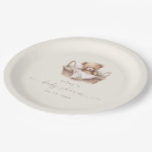 Geslachtsneutrale teddybeer Boho-Baby shower Papieren Bordje (Gekanteld)