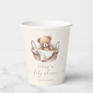 Geslachtsneutrale teddybeer Boho babyshower Papieren Bekers
