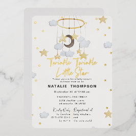 Geslachtsneutrale Twinkle Little Star Baby Shower Folie Uitnodiging