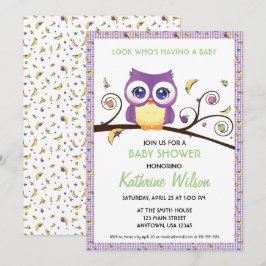 Geslachtsneutrale Uil Baby Shower Hemellichamen Do Kaart