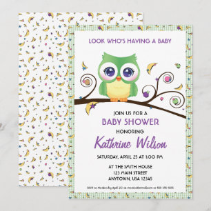 Geslachtsneutrale Uil Baby Shower Hemellichamen Do Kaart