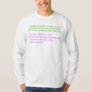 Geslachtsneutrale Voornaamwoorden Sjabloon T-shirt