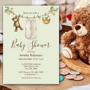 Geslachtsneutrale Watercolor Boho Baby Shower Kaart