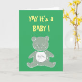 Geslachtsneutrale welkomstkaart voor pasgeborenen kaart (Gele Bloem)