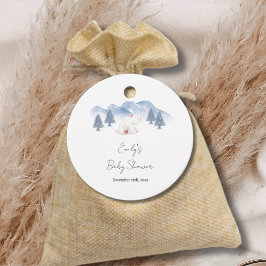 Geslachtsneutrale winterpolaire Beer Baby shower Bedankjes Labels
