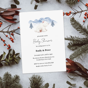 Geslachtsneutrale winterpolaire Beer Baby shower Kaart