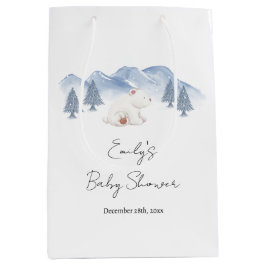 Geslachtsneutrale winterpolaire Beer Baby shower Medium Cadeauzakje