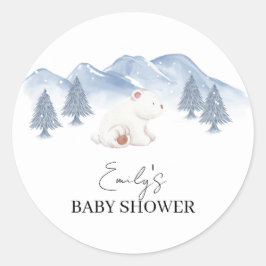 Geslachtsneutrale winterpolaire Beer Baby shower Ronde Sticker