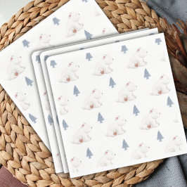 Geslachtsneutrale winterpolaire Beer Baby shower Servet