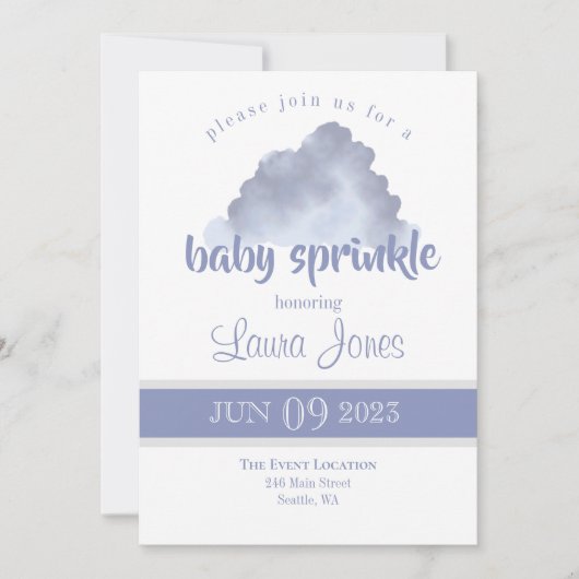 Geslachtsneutrale wolk babyshower uitnodiging (Voorkant)