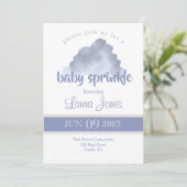 Geslachtsneutrale wolk babyshower uitnodiging (Staand voorkant)